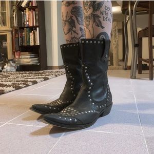 Thrifted never worn Harley Davidson red bottom vintage rockstar cowboy boots